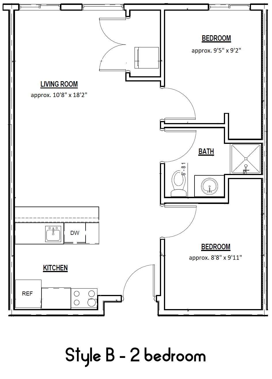 E3 – Style B – 2 Bedroom