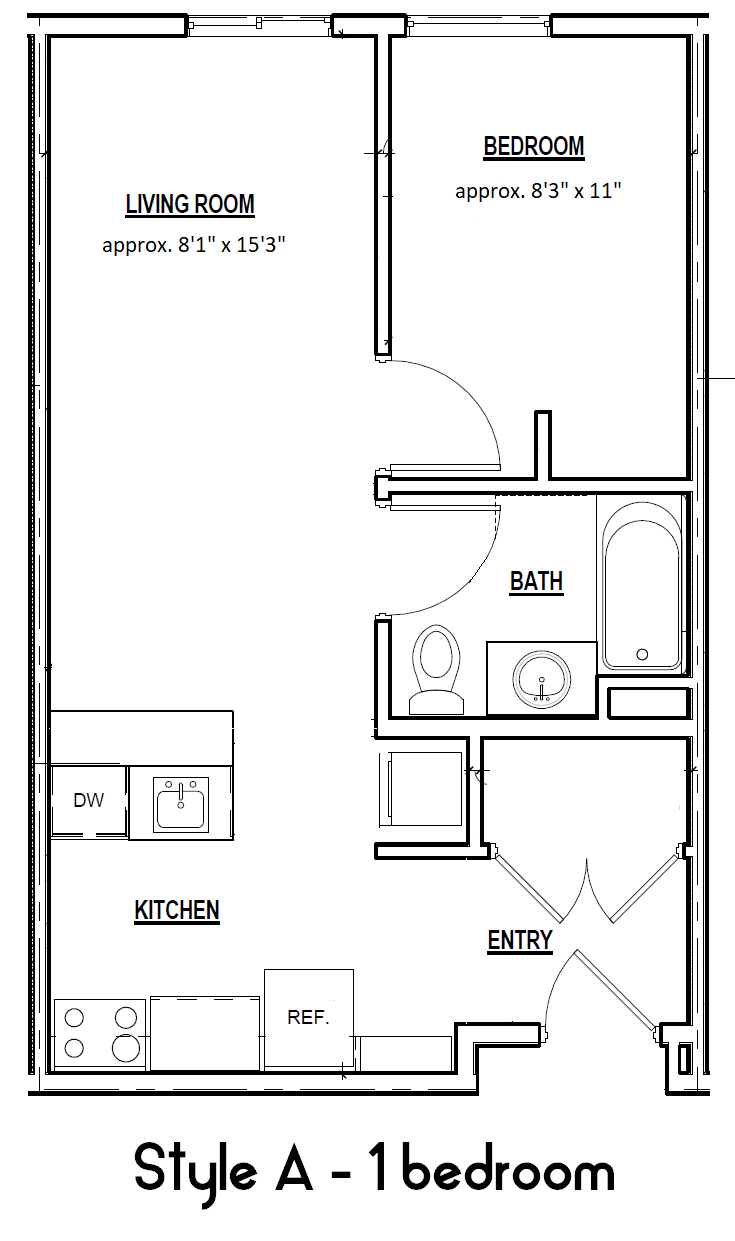 E3 – Style A – 1 Bedroom