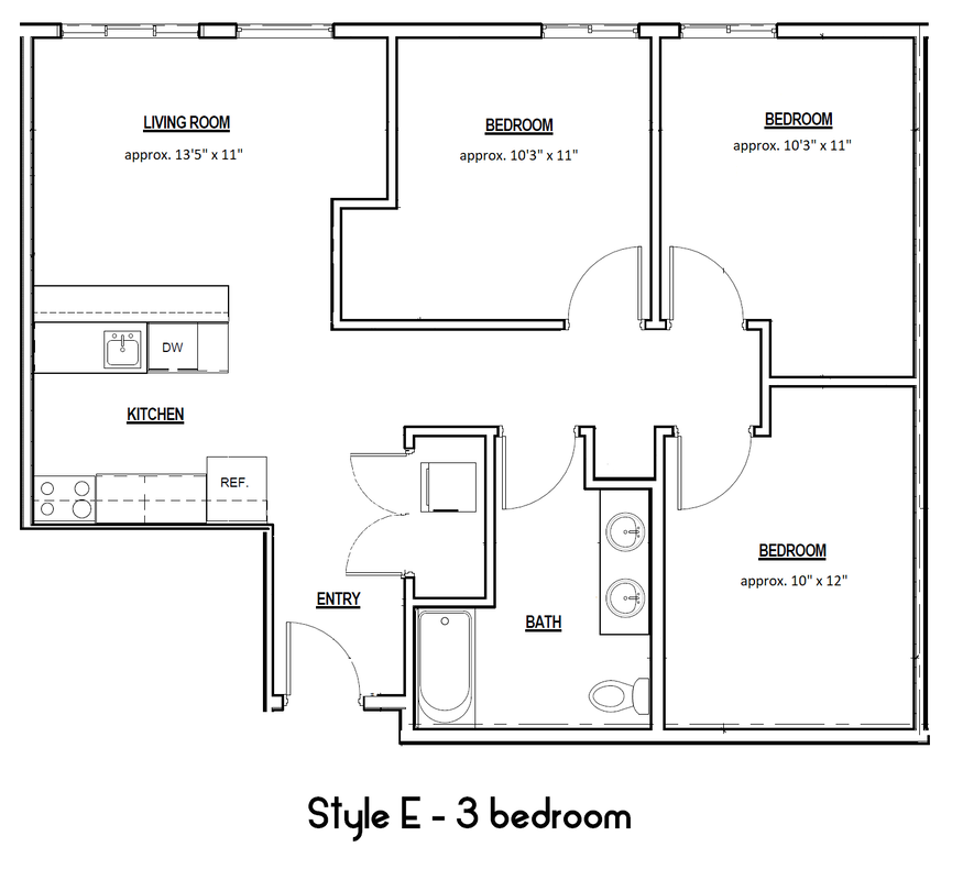 E3 – Style E – 3 Bedroom