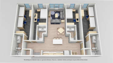 E1 – Quad C – 4bed/6person